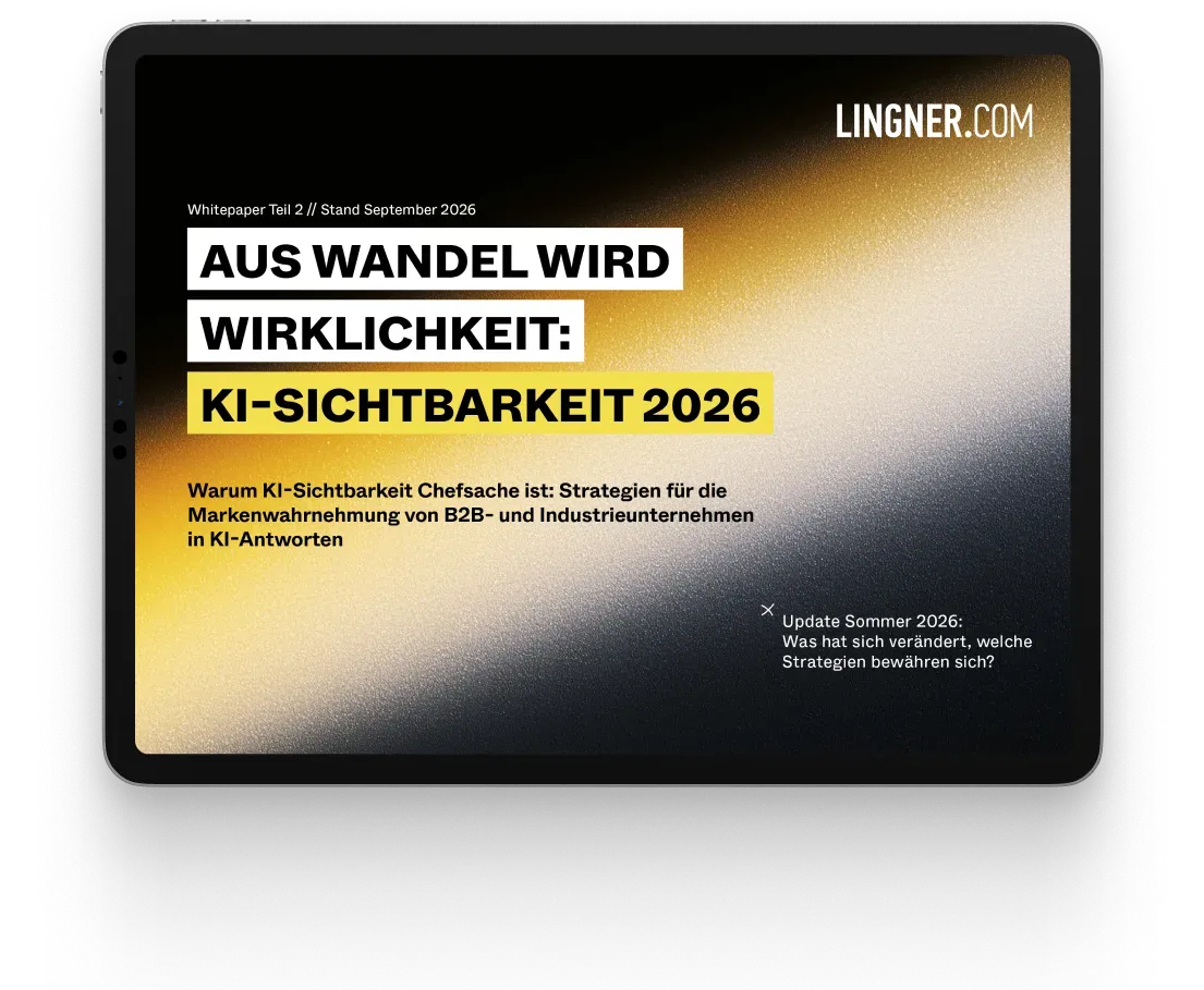 Asset mit Text "Aus Wandel wird Wirklichkeit: KI-Sichtbarkeit 2026